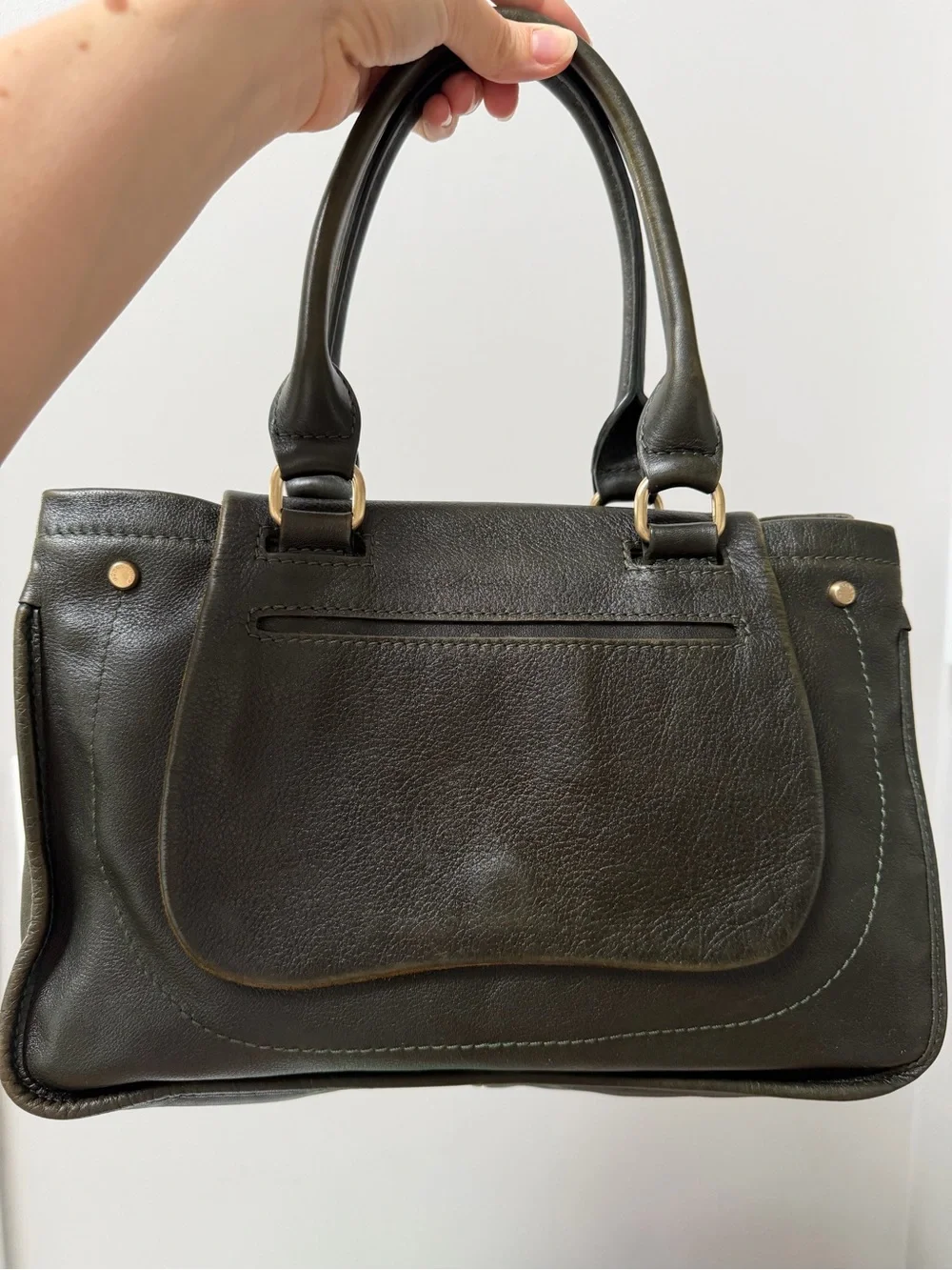 LONGCHAMP DARK GREEN BALZANE LEATHER BAG - Picture 2 of 15